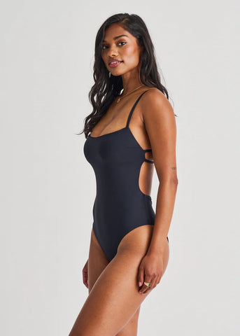 EXTRA HIGH LEG CAMI ONE PIECE BLACK