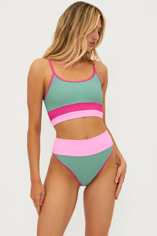 EVA TOP SAGE BLOOM COLORBLOCK