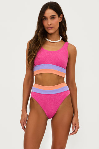 MACKENZIE TOP CORAL BAY COLORBLOCK SHINE