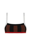 LA PLAGE TOP IN BLACK/BROWN STRIPE