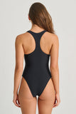 BLACK RECYCLED RACERBACK ONE PIECE