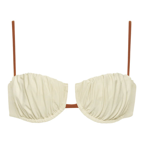 OAT TERRACOTTA BINDED PETAL BIKINI TOP