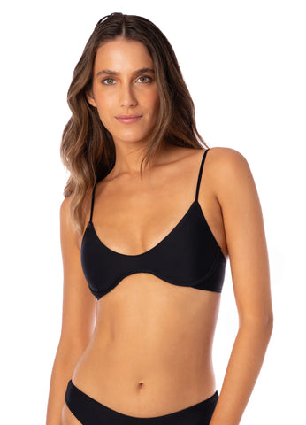 NOIR BLACK IRENE UNMOLDED UNDERWIRE BIKINI TOP