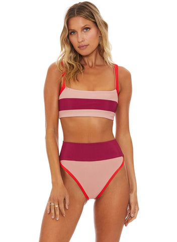 MARLENE TOP MERLOT COLORBLOCK