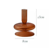 AMBER CANDLESTICK HOLDERS