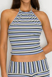 NAUTICAL STRIPE HALTER SET