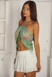 SERAYA BEADED HALTER SCARF TOP
