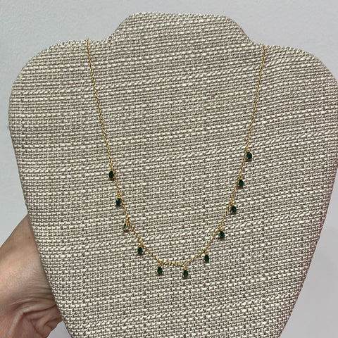 EMERALD STERLING SILVER  NECKLACE
