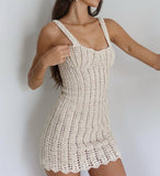 PEARL SHELL CROCHET MINI DRESS
