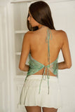 SERAYA BEADED HALTER SCARF TOP