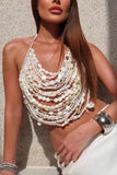 PEARL SHELL LAYERED TANK TOP