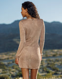 ELODIE LONG SLEEVE MINI DRESS GOLD