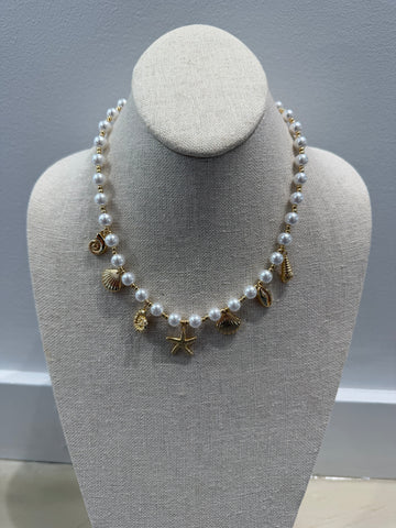 PEARL GOLD SHELL NECKLACE
