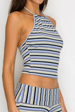 NAUTICAL STRIPE HALTER SET