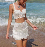 IVORY FRINGE CROCHET SET