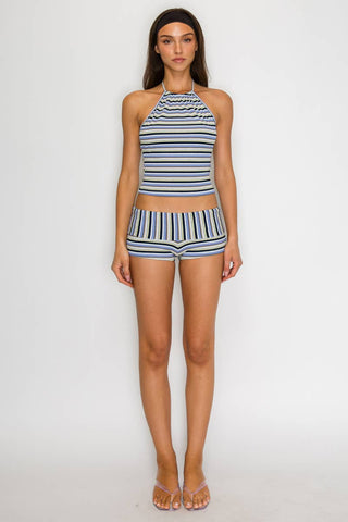 NAUTICAL STRIPE HALTER SET