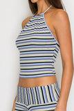 NAUTICAL STRIPE HALTER SET