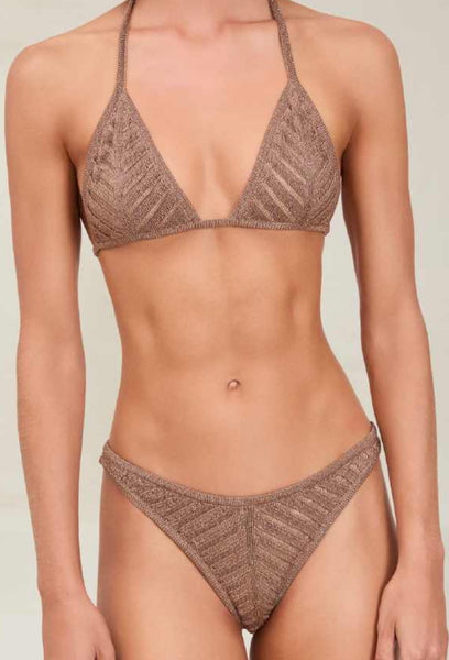 LUCINDA METALLIC KNIT TOP TRUFFLE