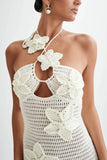 FLORAL LACE-UP BODYCON BEACH DRESS