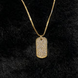 GOLD PLATED CZ STONES DOG TAGS