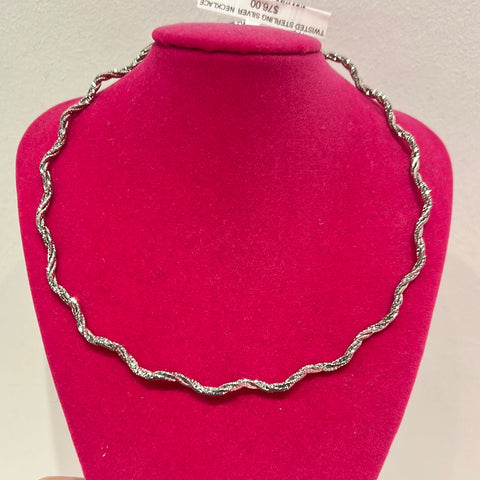 TWISTED STERLING SILVER  NECKLACE