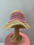 STRIPE STRAW BUCKET HAT