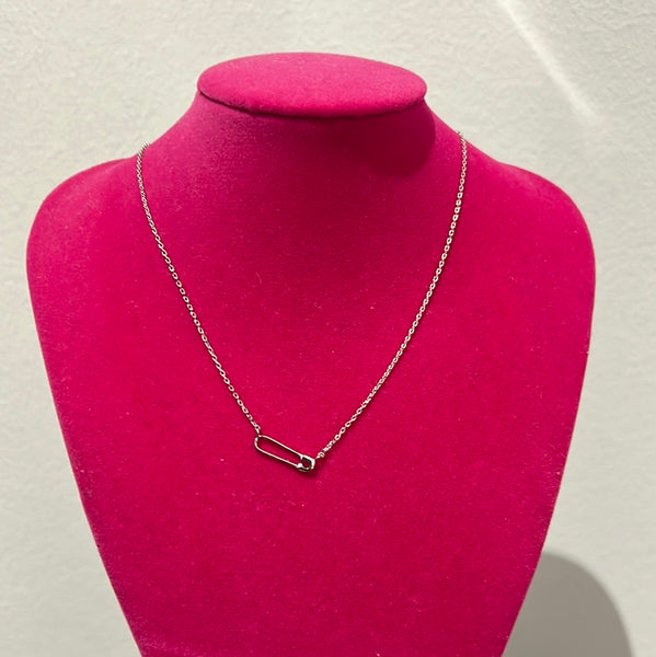 PAPERCLIP STERLING SILVER NECKLACE