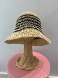 STRIPE STRAW BUCKET HAT
