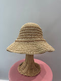 STRIPE STRAW BUCKET HAT