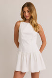 WHITE DENIM MINI DRESS