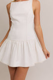 WHITE DENIM MINI DRESS