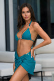 CRUSH MICRO SARONG TEAL RIBBED