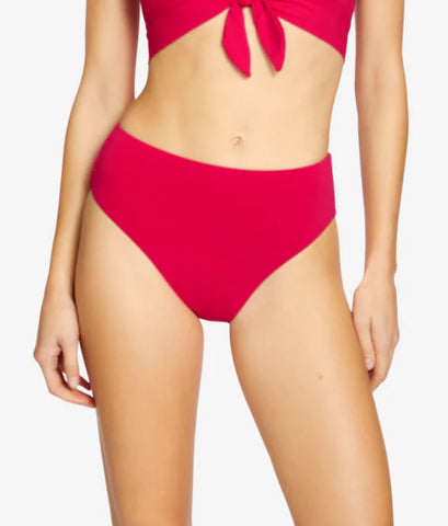 AVA HIGH WAIST BIKINI BOTTOM ROSE