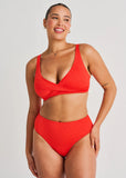 TEXTURED RETRO WAIST BOTTOM WARM RED