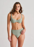 RETRO WAIST WIDE BAND BOTTOM ICEBERG GREEN