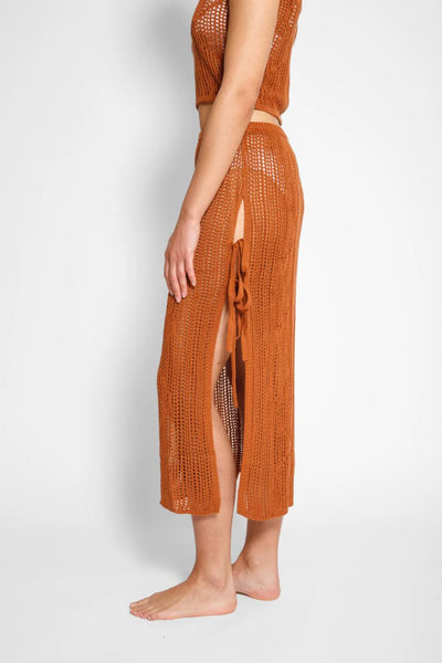 SANTORINI SIDE SLIP SKIRT BRONZE
