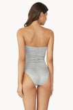 SILVER RUCHED ONE PIECE