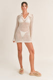 COLLARED KNIT COVER UP CREAM