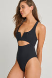 BLACK RECYCLED RACERBACK ONE PIECE