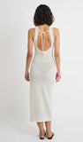LINEN KNIT SOOP BACK MAXI DRESS