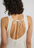 LINEN KNIT SOOP BACK MAXI DRESS