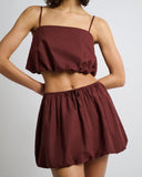 AIR LINEN BUBBLE CROP TOP