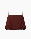 AIR LINEN BUBBLE CROP TOP