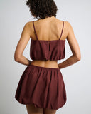 AIR LINEN BUBBLE CROP TOP
