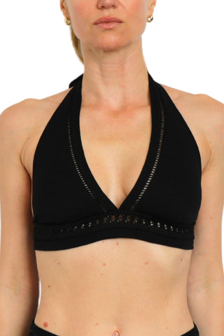 ISABELLE HALTER BRA BIKINI TOP BLACK