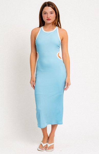 CANNON BEACH MIDI DRESS IN SKY BLUE