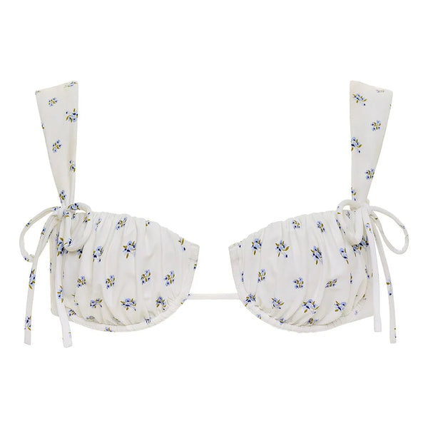 HEIDI FLORAL PETAL PETAL BIKINI TOP