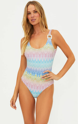 ELINA ONE PIECE SUNSET CHEVRON SHINE
