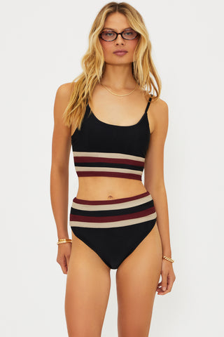MAE TOP MAROON MERLOT COLORBLOCK