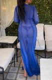 SHEER BLUE COVER UP